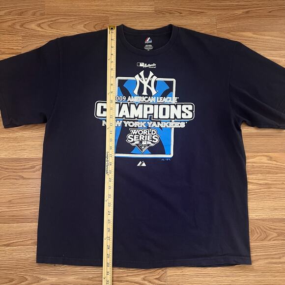 Yankees 2009 Champions Shirt XXL/2XL Majestic MLB World Series Graphic Tee Navy - Picture 3 of 6